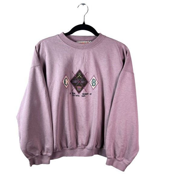 Camps Boys Other - 90s Camps Boys Graphic Sweatshirt Men's L Dusty Purple Skater Streetwear
